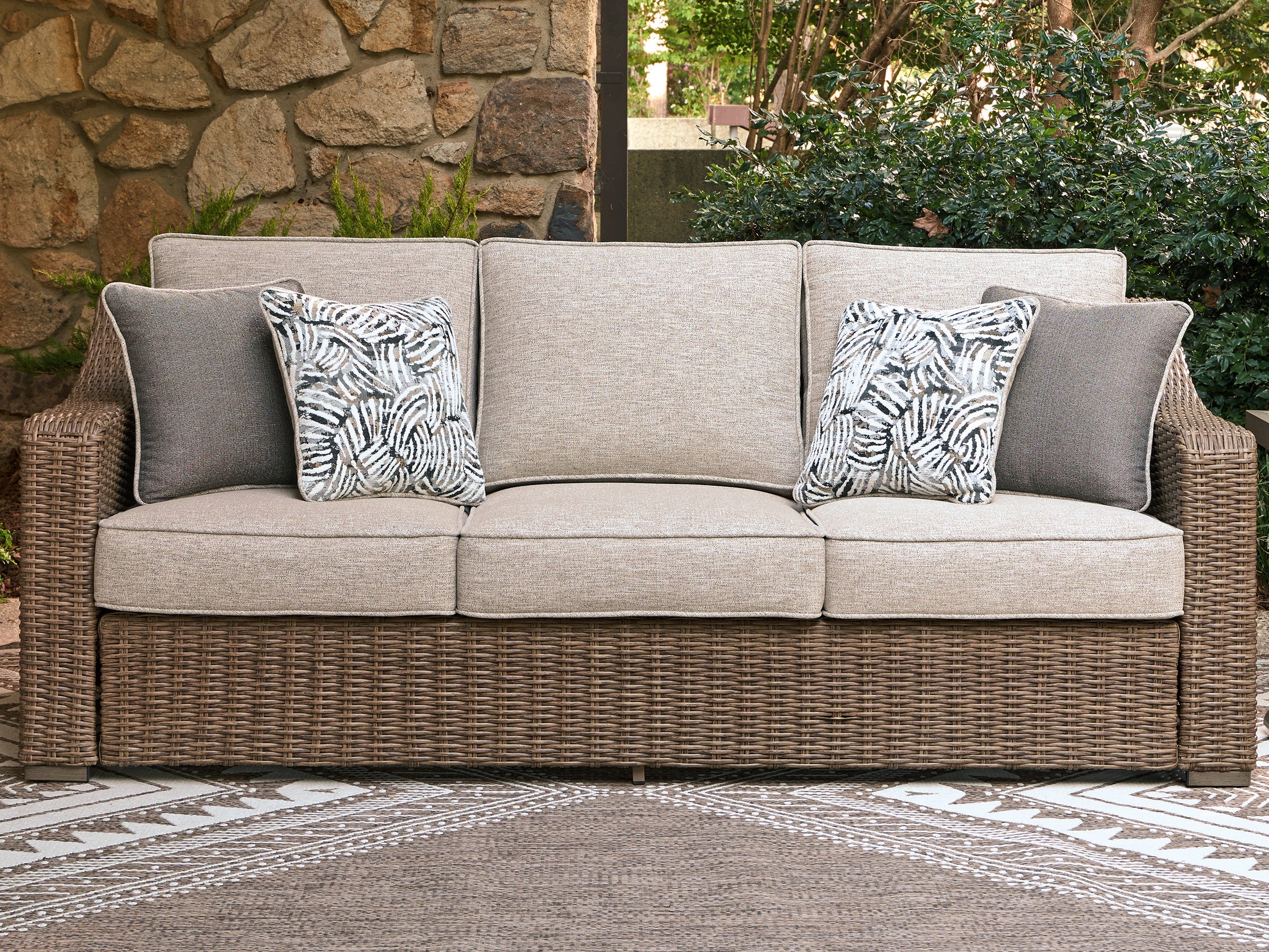 Diamond Furniture - Ashley Furniture - Laguna Heights Outdoor Sofa with Cushion - Sofa with Cushion - PCP790-838