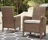 Diamond Furniture - Ashley Furniture - Beachcroft Outdoor Arm Chair with Cushion (Set of 2) - Arm Chair With Cushion (Set of 2) - P791-601A