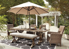 Diamond Furniture - Ashley Furniture - Beachcroft Outdoor Dining Table - RECT Dining Table w/UMB OPT - P791-625