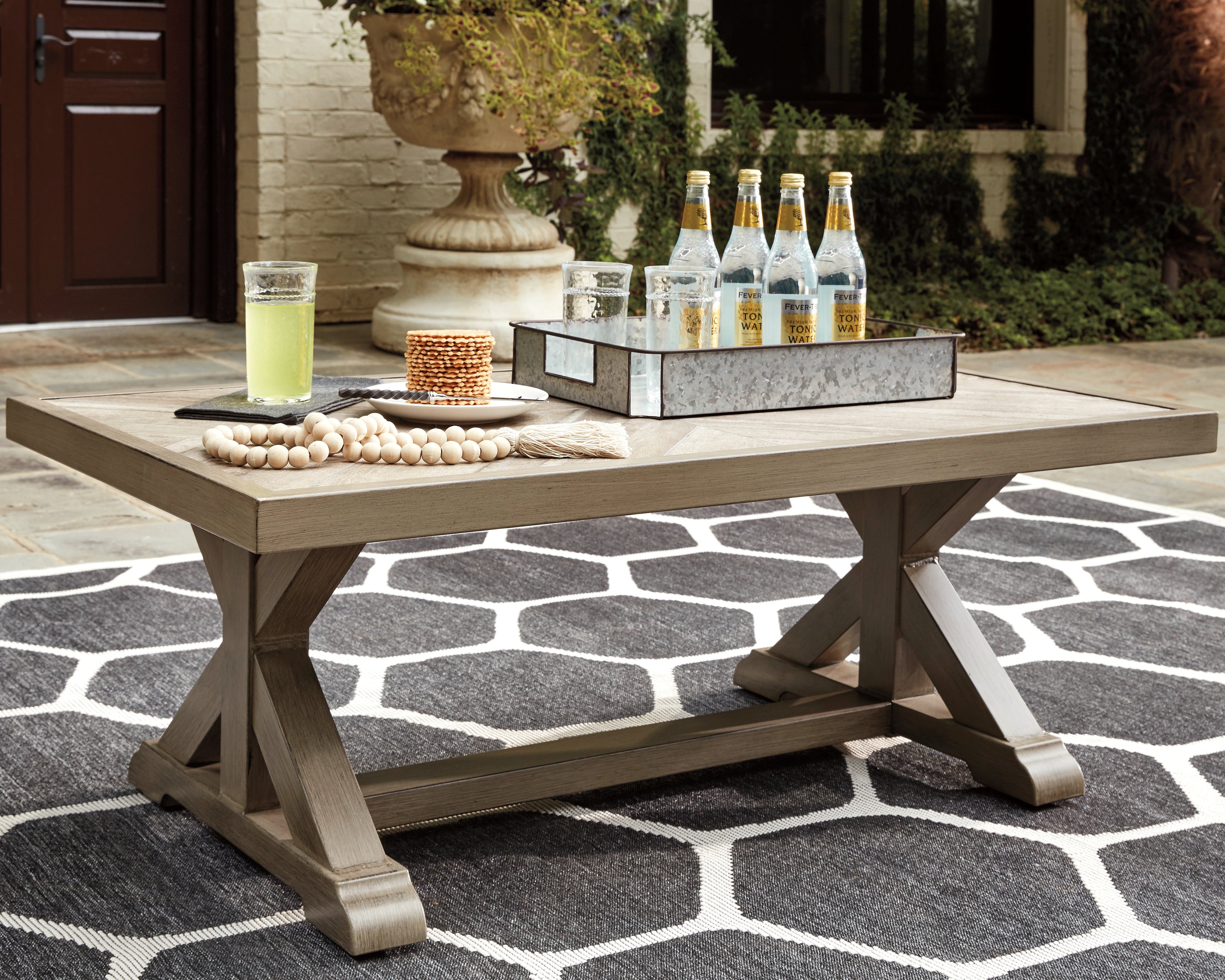 Diamond Furniture - Ashley Furniture - Beachcroft Outdoor Coffee Table - Rectangular Cocktail Table - P791-701
