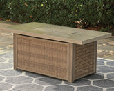 Diamond Furniture - Ashley Furniture - Beachcroft Outdoor Fire Pit Table - Rectangular Fire Pit Table - P791-773