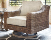 Diamond Furniture - Ashley Furniture - Beachcroft Outdoor Swivel Lounge with Cushion - Swivel Lounge Chair (1/CN) - P791-821