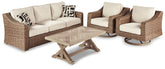 Diamond Furniture - Ashley Furniture - Beachcroft Outdoor Sofa with Coffee Table and 2 End Tables - Outdoor Sofa with Coffee Table and 2 End Tables - P791P15