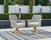 Diamond Furniture - Ashley Furniture - Seton Creek Outdoor Swivel Dining Chair (Set of 2) - Swivel Chair w/Cushion (Set of 2) - P798-602A
