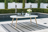 Diamond Furniture - Ashley Furniture - Seton Creek Outdoor Dining Table - Oval Dining Table w/UMB OPT - P798-625