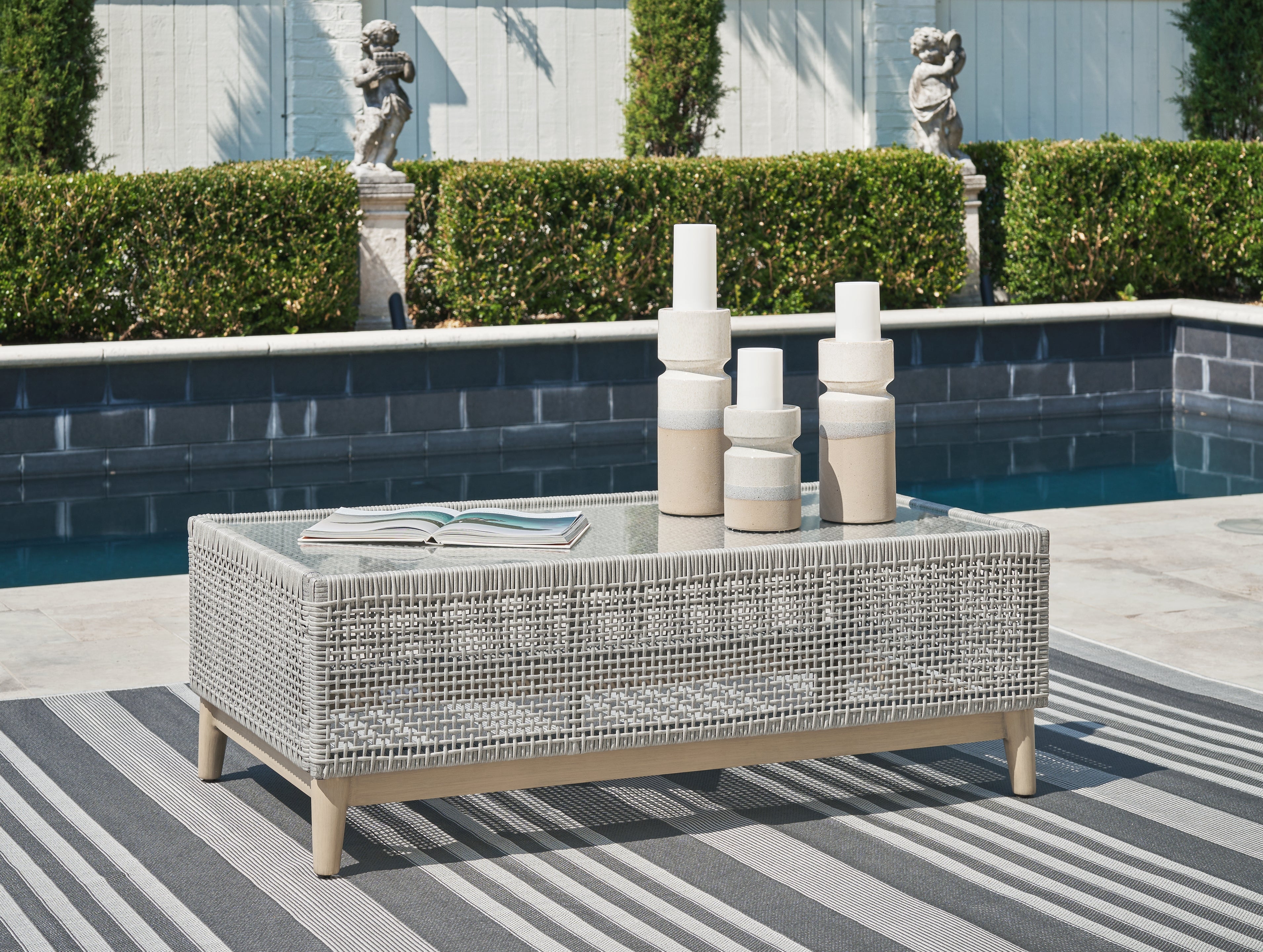 Diamond Furniture - Ashley Furniture - Seton Creek Outdoor Coffee Table - Rectangular Cocktail Table - P798-701