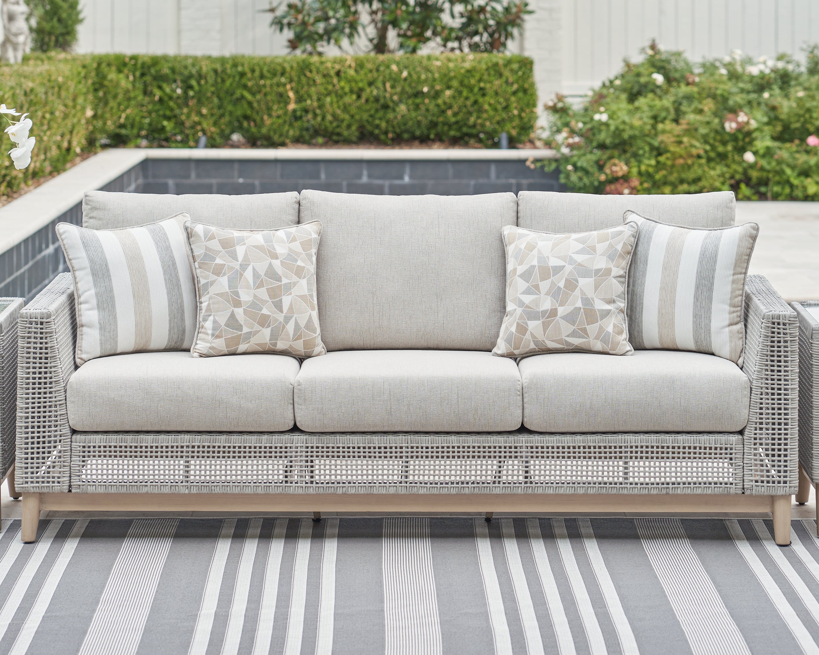 Diamond Furniture - Ashley Furniture - Seton Creek Outdoor Sofa with Cushion - Sofa with Cushion - P798-838