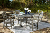 Diamond Furniture - Ashley Furniture - Visola Outdoor Dining Table with 4 Chairs - Outdoor Dining Table with 4 Chairs / Gray - P802P4