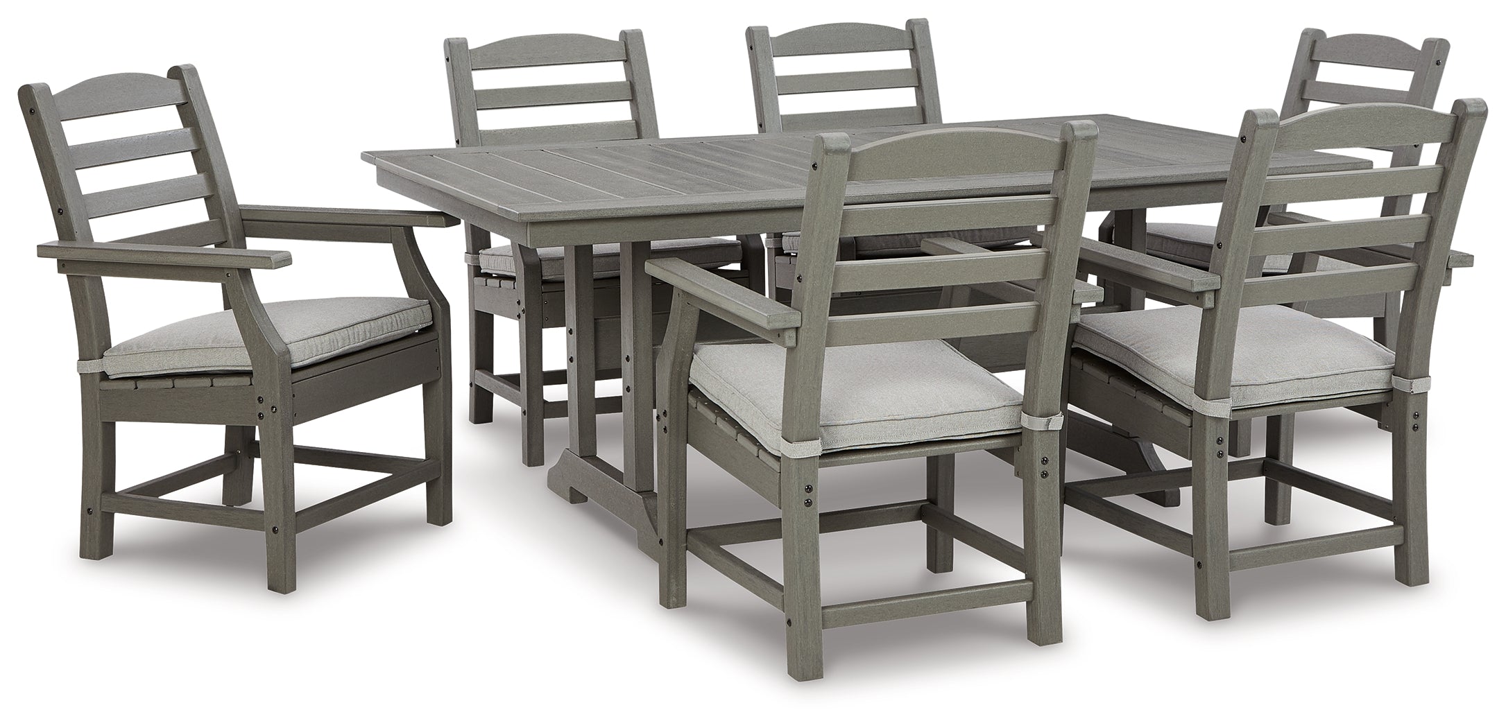 Diamond Furniture - Ashley Furniture - Visola Outdoor Dining Table with 6 Chairs - Outdoor Dining Table with 6 Chairs - P802P3