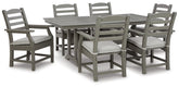 Diamond Furniture - Ashley Furniture - Visola Outdoor Dining Table with 6 Chairs - Outdoor Dining Table with 6 Chairs - P802P3
