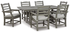 Diamond Furniture - Ashley Furniture - Visola Outdoor Dining Table with 6 Chairs - Outdoor Dining Table with 6 Chairs - P802P3