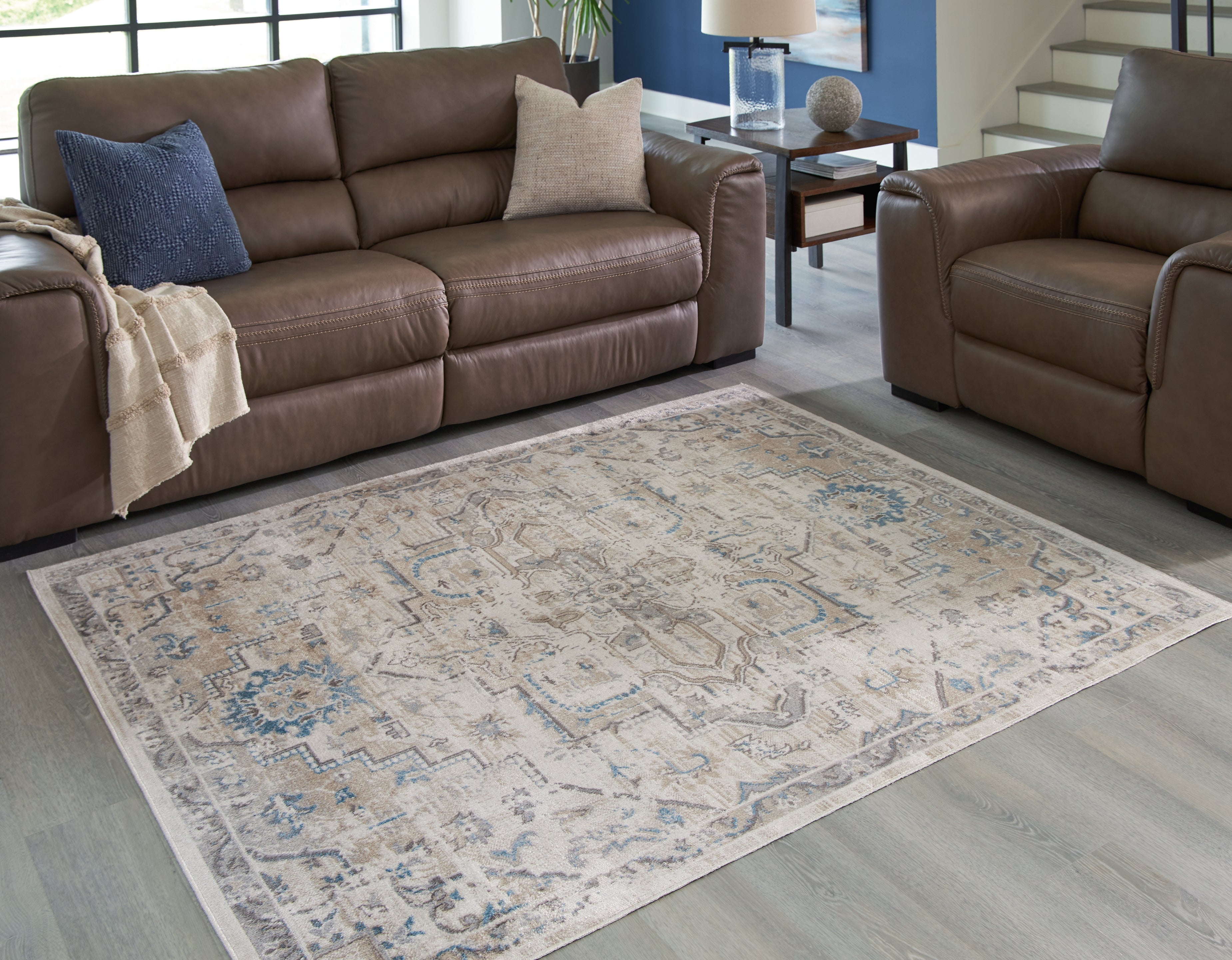 Diamond Furniture - Ashley Furniture - Barkham 5'3" x 7' Washable Rug - 5'3" x 7' Washable Rug - R405552