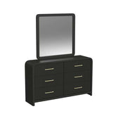 Dresser and Mirror Set in Black with Grain
