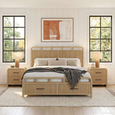 King Storage Bed in Natural
