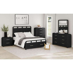 5-Drawer Chest in Black with Grain