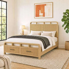 Queen Storage Bed in Natural