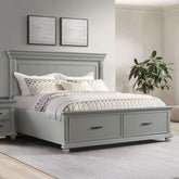 King Platform Storage Bed in Grey