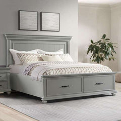 King Platform Storage Bed in Grey
