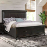 King Platform Storage Bed in Black