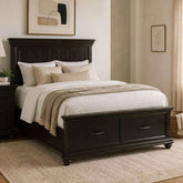 Queen Platform Storage Bed in Black