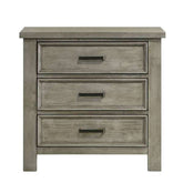 3-Drawer Nightstand in Drift Grey