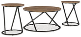 Diamond Furniture - Ashley Furniture - Cassbryn Table (Set of 3) - Occasional Table Set (3/CN) / Brown/Black - T152-13