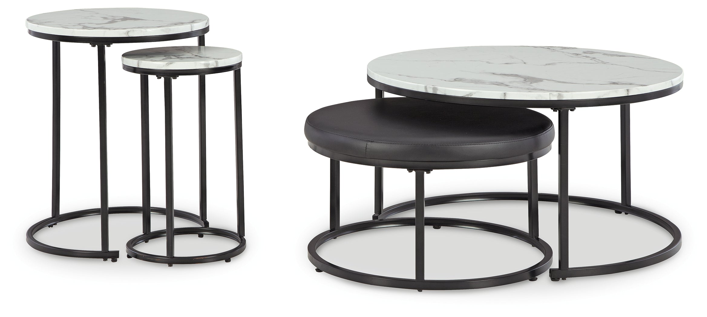 Diamond Furniture - Ashley Furniture - Jusmour Table (Set of 4) - Occasional Nesting TBL (4/CN) / Black/White - T161-14