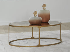 Diamond Furniture - Ashley Furniture - Korajane Coffee Table - Oval Cocktail Table - T399-0