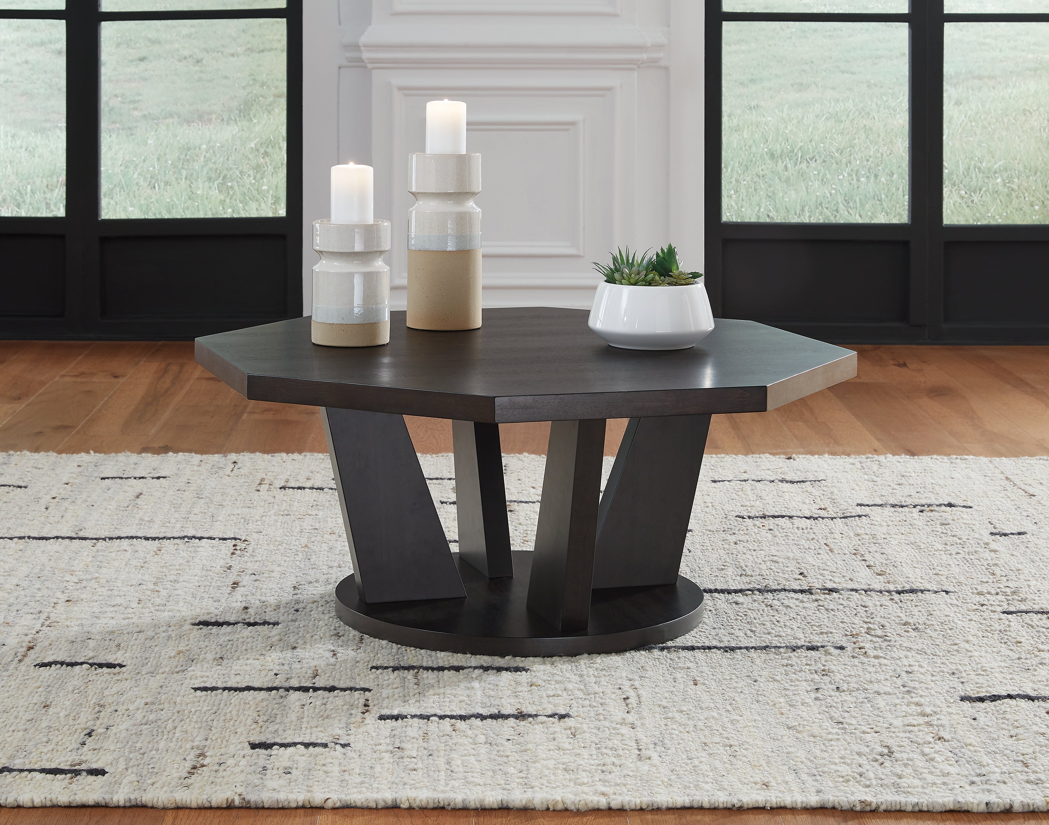 Diamond Furniture - Ashley Furniture - Chasinfield Coffee Table - Octagon Cocktail Table - T458-8