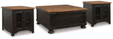 Diamond Furniture - Ashley Furniture - Valebeck Coffee Table and 2 End Tables - Coffee Table and 2 End Tables - T468T2