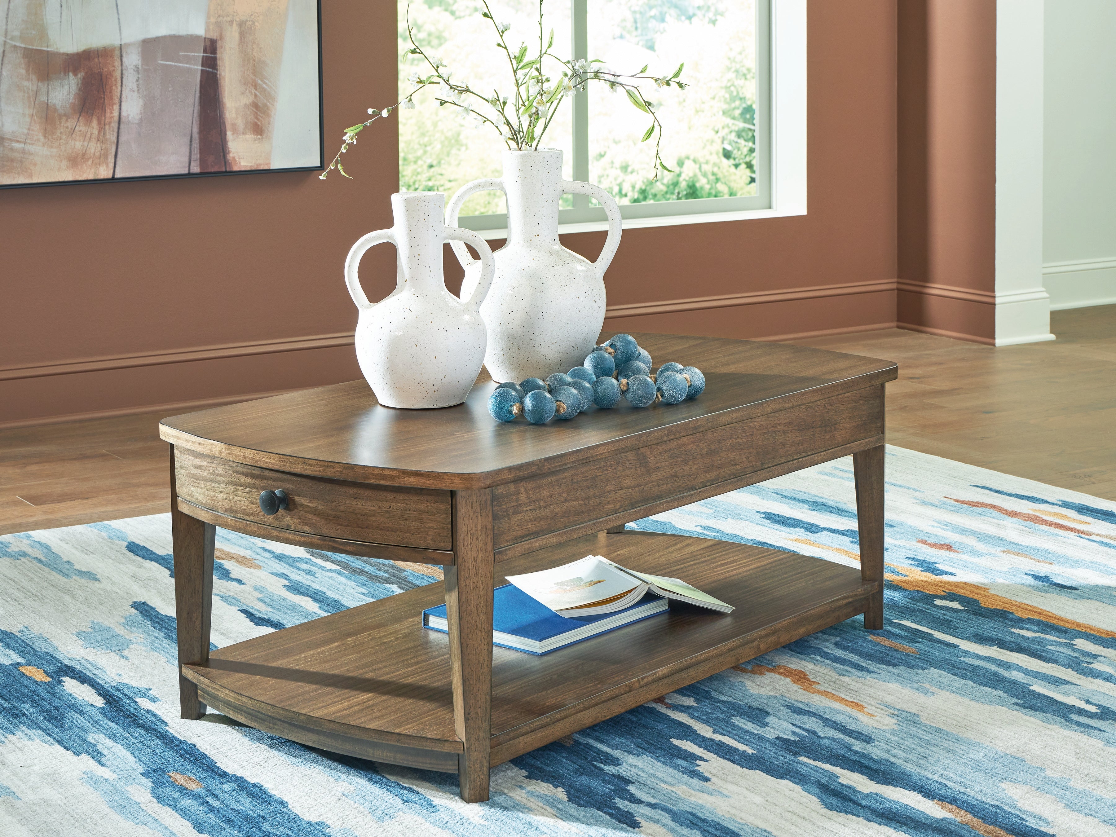 Diamond Furniture - Ashley Furniture - Burkbyer Coffee Table - Rectangular Cocktail Table - T513-1