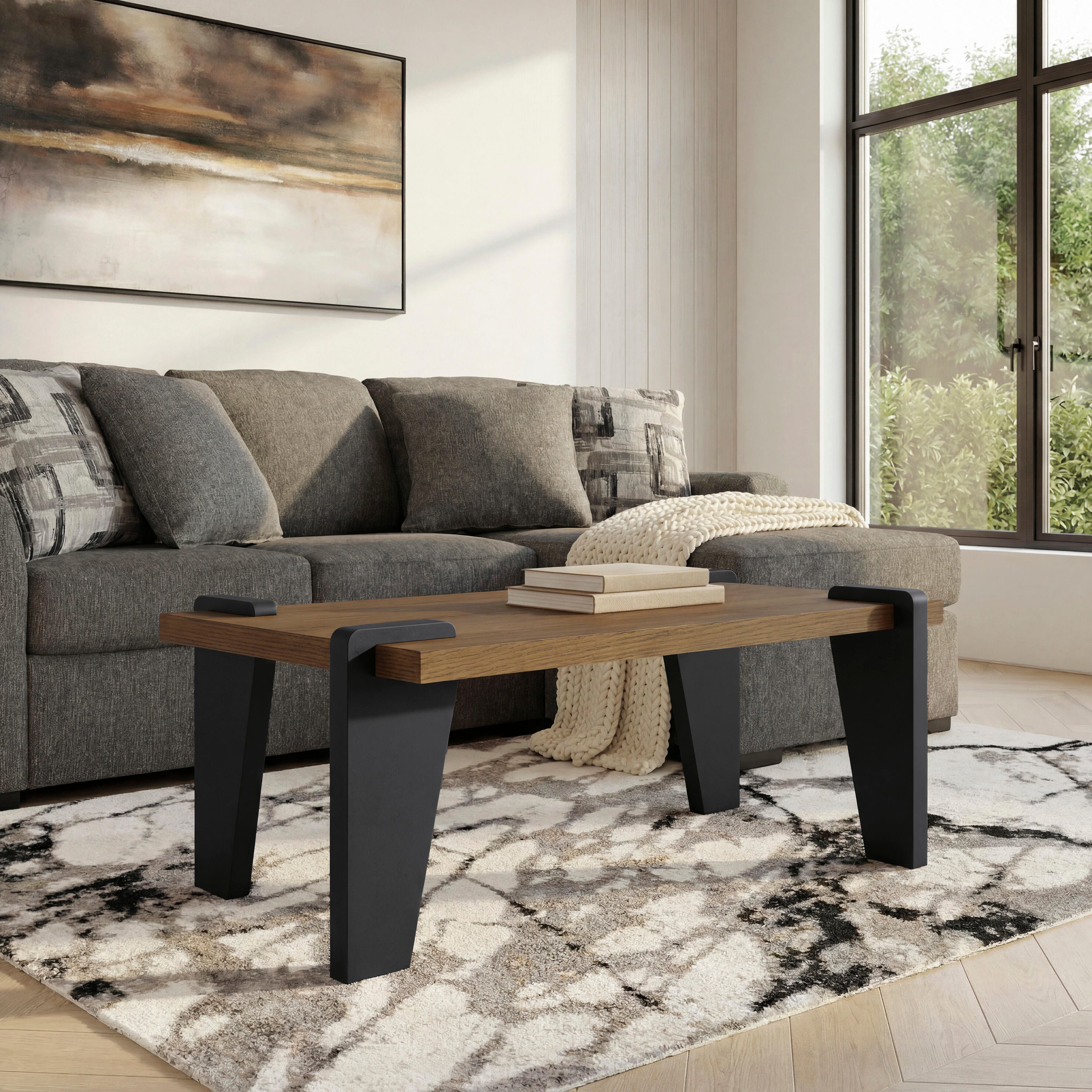 Diamond Furniture - Ashley Furniture - Weathermore Coffee Table - Rectangular Cocktail Table - T531-1