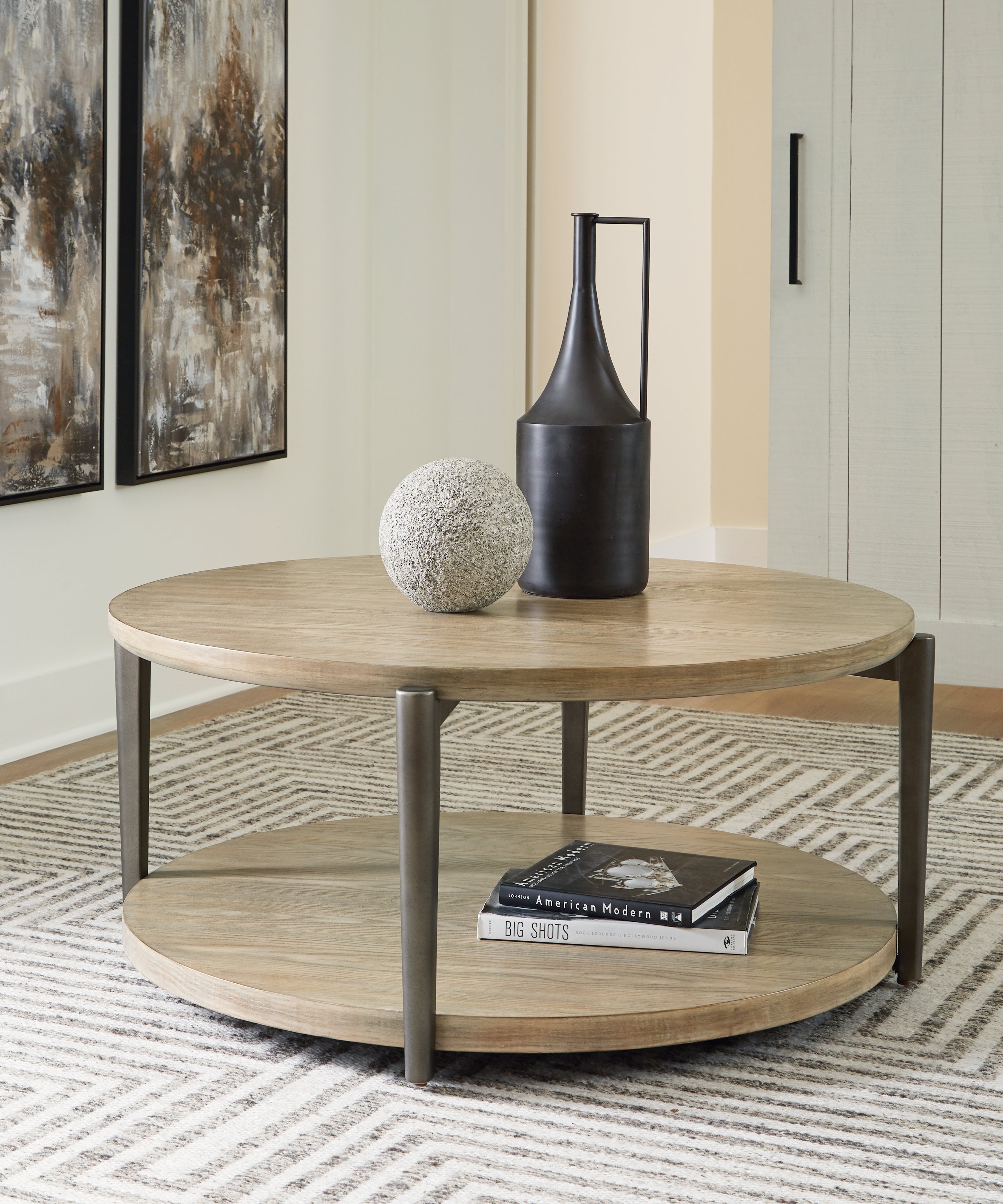Diamond Furniture - Ashley Furniture - Dyonton Coffee Table - Round Cocktail Table - T574-8