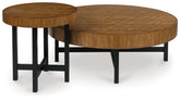 Diamond Furniture - Ashley Furniture - Steenlage Table (Set of 2) - Occasional Table Set (Set of 2) / Brown/Black - T575-12