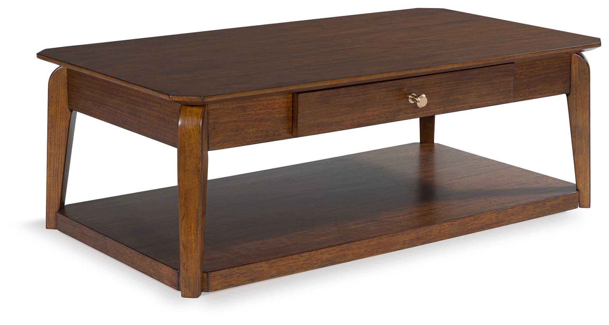 Diamond Furniture - Ashley Furniture - Trenmour Coffee Table - Rectangular Cocktail Table / Medium Brown - T596-1
