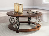 Diamond Furniture - Ashley Furniture - Frallyn Coffee Table - Round Cocktail Table - T623-8