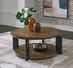 Diamond Furniture - Ashley Furniture - Kraeburn Coffee Table - Round Cocktail Table - T624-8