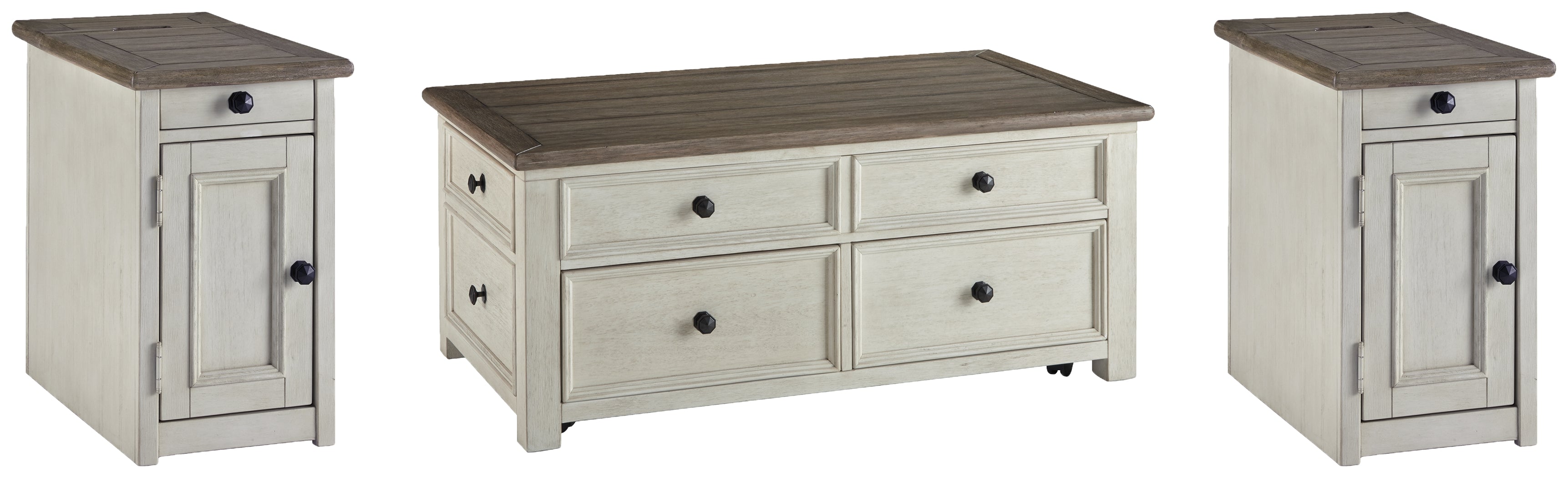 Diamond Furniture - Ashley Furniture - Bolanburg Coffee Table and 2 Chairside End Tables - Coffee Table and 2 Chairside End Tables - T637T2