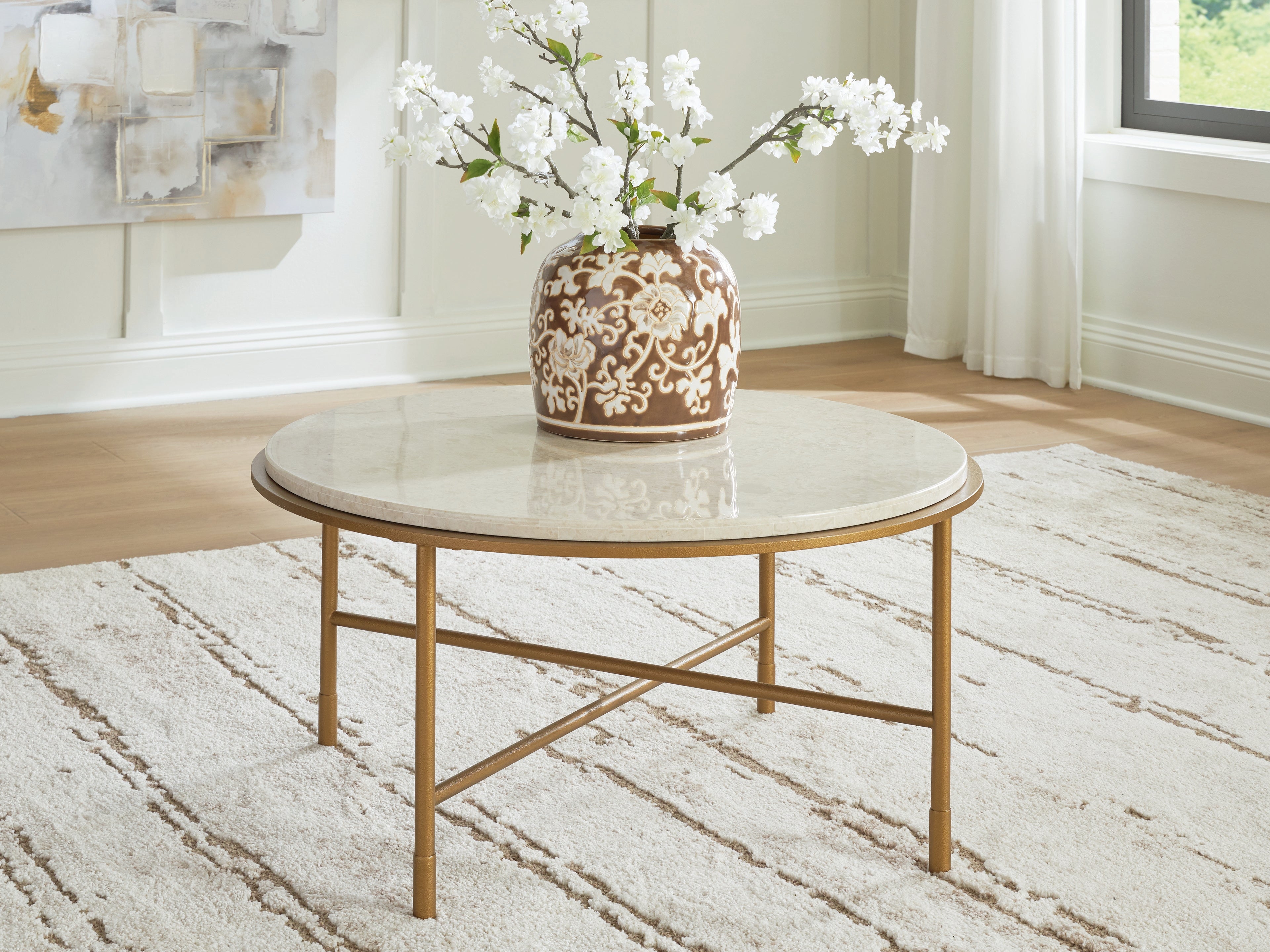 Diamond Furniture - Ashley Furniture - Alben Coffee Table - Round Cocktail Table - T643-8