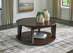 Diamond Furniture - Ashley Furniture - Korestone 2 Coffee Table - Round Cocktail Table - T657-8