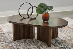 Diamond Furniture - Ashley Furniture - Korestone Coffee Table - Oval Cocktail Table - T689-0