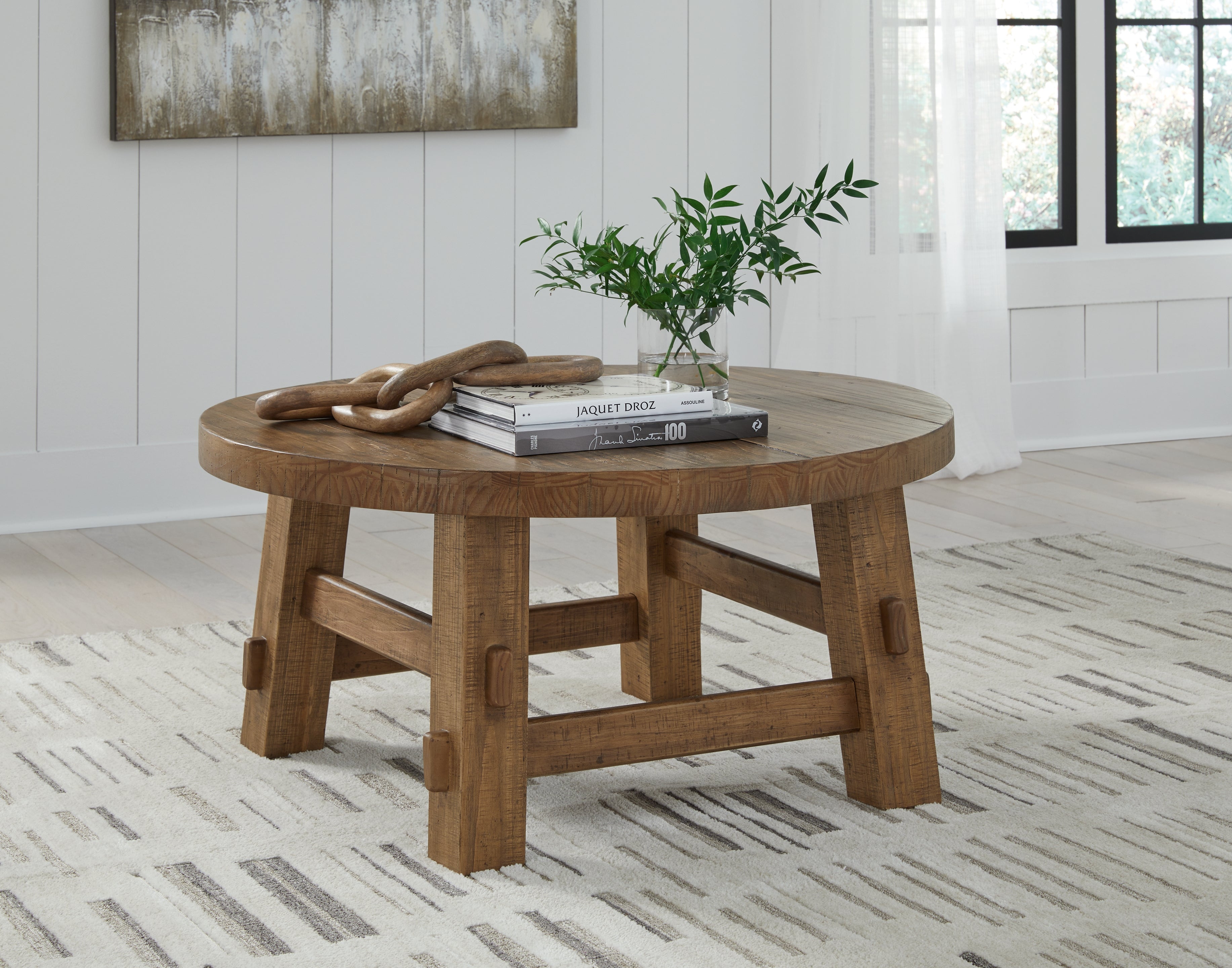 Diamond Furniture - Ashley Furniture - Mackifeld Coffee Table - Round Cocktail Table - T724-8
