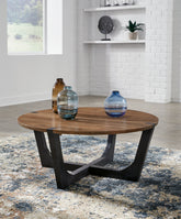 Diamond Furniture - Ashley Furniture - Hanneforth Coffee Table - Round Cocktail Table - T726-8