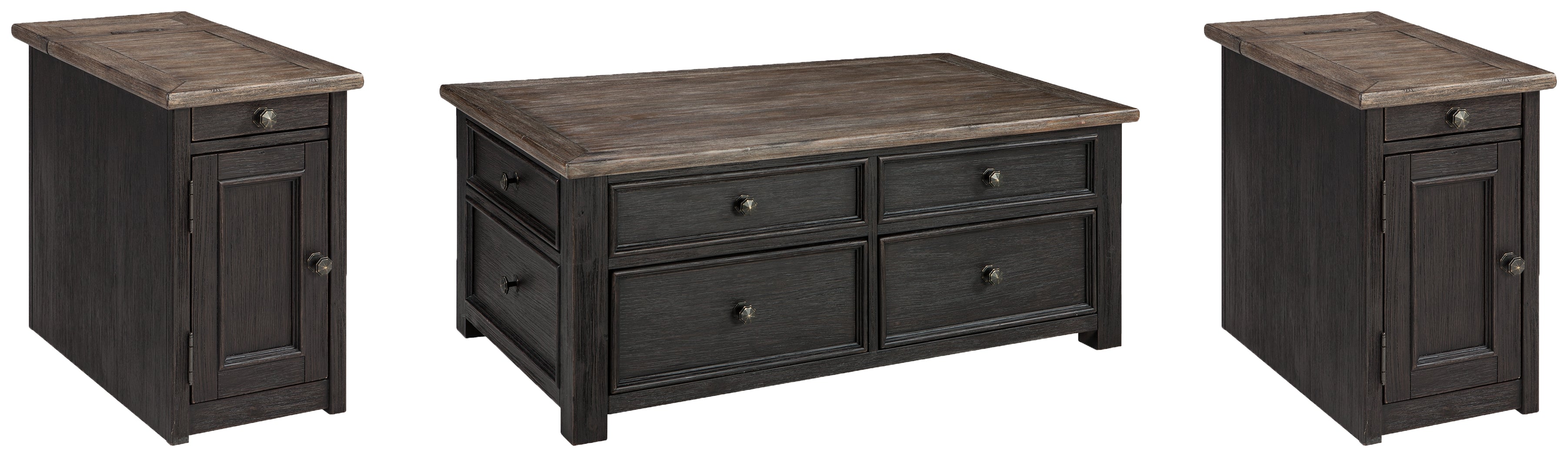 Diamond Furniture - Ashley Furniture - Tyler Creek Coffee Table and 2 Chairside End Tables - Coffee Table and 2 Chairside End Tables - T736T1