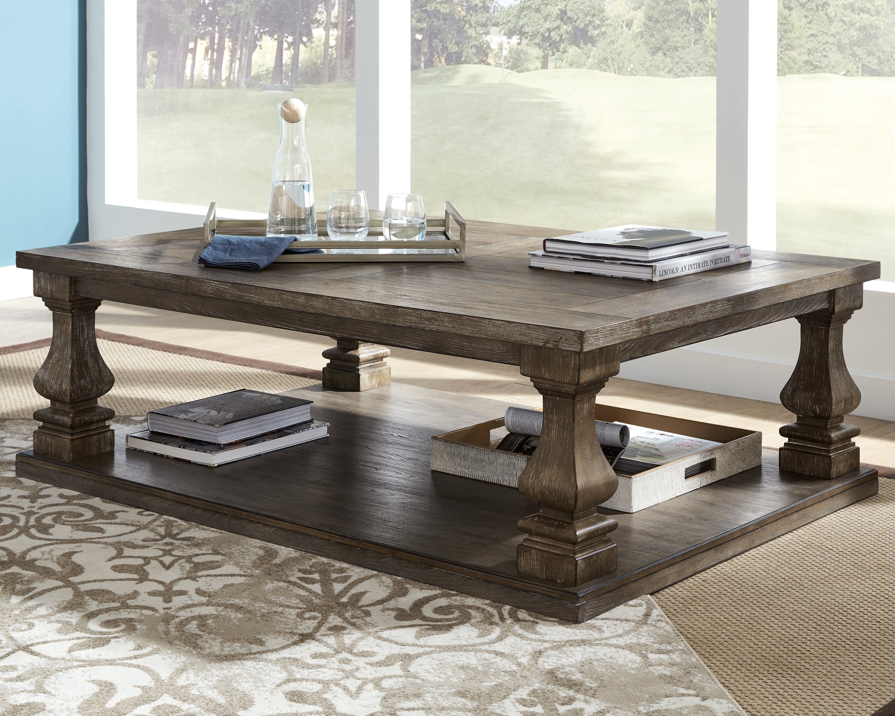Diamond Furniture - Ashley Furniture - Johnelle Coffee Table - Rectangular Cocktail Table - T776-1