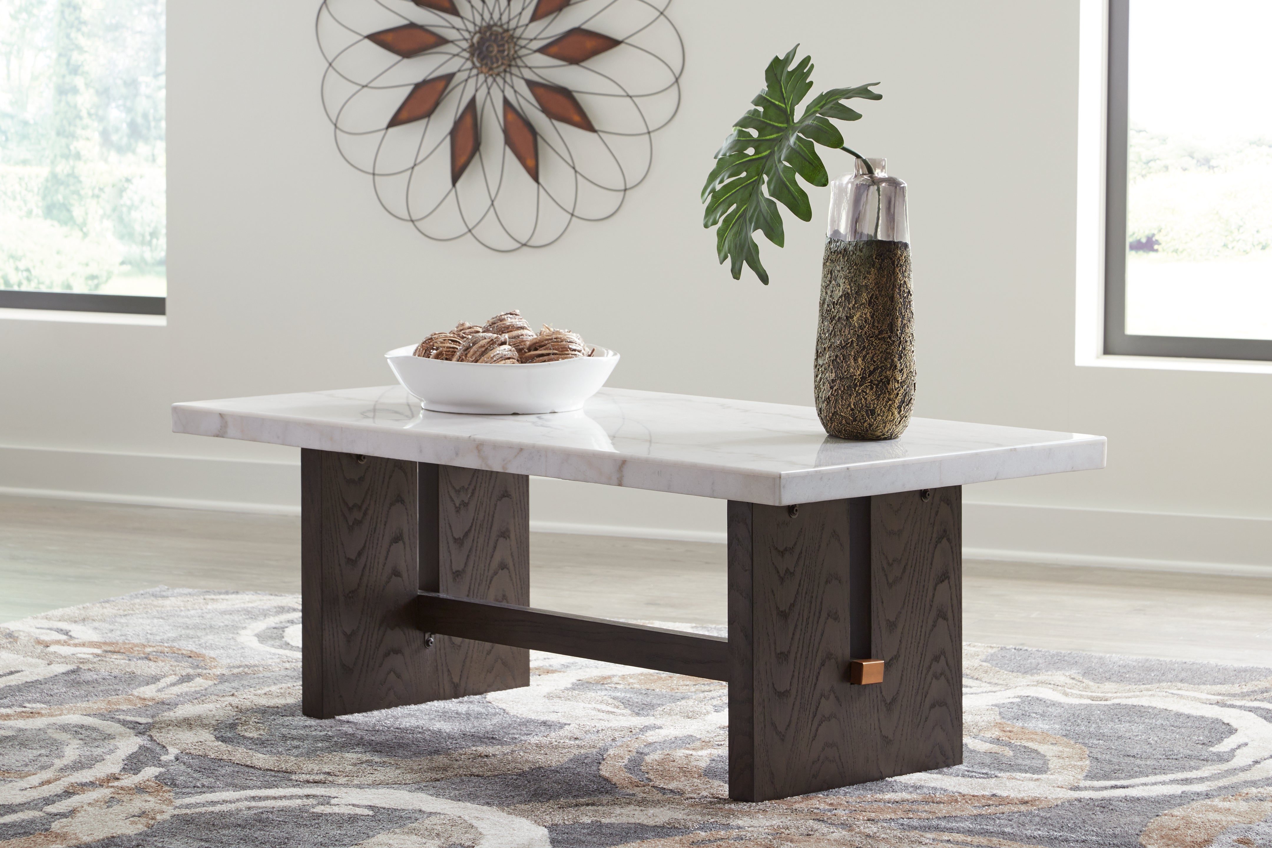 Diamond Furniture - Ashley Furniture - Burkhaus Coffee Table - Rectangular Cocktail Table - T779-1