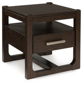 Diamond Furniture - Ashley Furniture - Breckington End Table - Square End Table / Dark Brown - T856-2