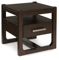Diamond Furniture - Ashley Furniture - Breckington End Table - Square End Table / Dark Brown - T856-2