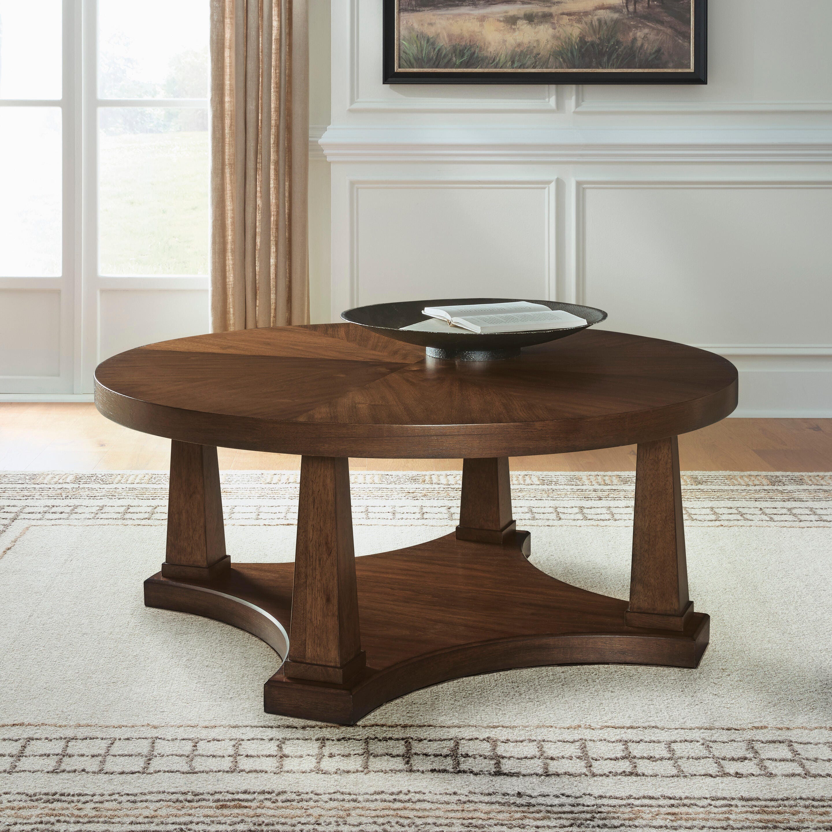 Diamond Furniture - Ashley Furniture - Rustic Plains Coffee Table - Round Cocktail Table - T877-8