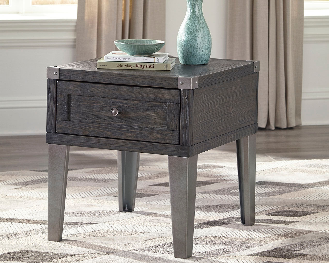 Diamond Furniture - Ashley Furniture - Todoe End Table with USB Ports & Outlets - Rectangular End Table - T901-3